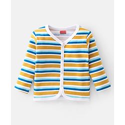 Babyhug 100% Cotton Interlock Knit Full Sleeves Striped & Cheetahs  Print Vests Pack of 3 - Multicolour