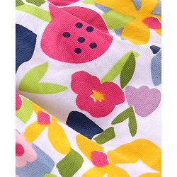 Babyhug 100% Cotton Sleeveless  Frock Style Oneise Floral Printed - Navy Blue & Pink