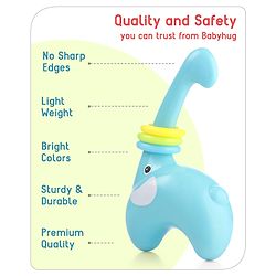 Babyhug Elephant Shape Baby Rattle - Blue