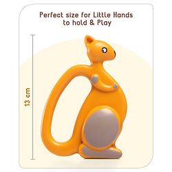Babyhug Premium Elephant Shaped Baby Rattle  Blue | Lightweight & Engaging Toy | Safe, Non-Toxic | Improves Grasping & Sensory Skills | Gift for 3+ Months | BIS Certified