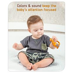 Babyhug Premium Elephant Shaped Baby Rattle  Blue | Lightweight & Engaging Toy | Safe, Non-Toxic | Improves Grasping & Sensory Skills | Gift for 3+ Months | BIS Certified