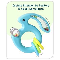 Babyhug Rabbit Shape Rattle - Blue