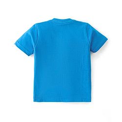 Babyhug Cotton Knit Half Sleeves Night Suit Dino Print - Blue