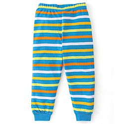 Babyhug Cotton Knit Half Sleeves Night Suit Dino Print - Blue