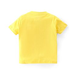 Babyhug Cotton Single Jersey Knit Half Sleeves Night Suit Dino Print - Yellow