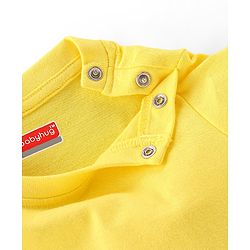 Babyhug Cotton Single Jersey Knit Half Sleeves Night Suit Dino Print - Yellow