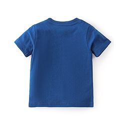 Babyhug Cotton Single Jersey Knit Half Sleeves Night Suit Text & Number Print - Navy Blue