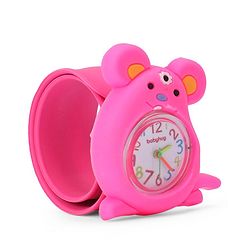 Babyhug Free Size Mice Shaped Analog Watch - Dark Pink