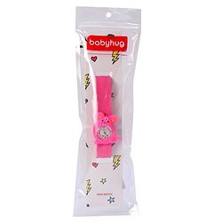 Babyhug Free Size Mice Shaped Analog Watch - Dark Pink