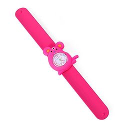 Babyhug Free Size Mice Shaped Analog Watch - Dark Pink
