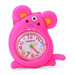 Babyhug Free Size Mice Shaped Analog Watch - Dark Pink