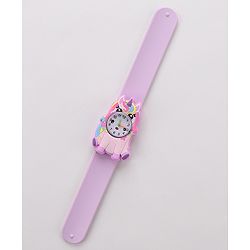 Babyhug  Free Size Unicorn Design Analog Watch - Light Purple