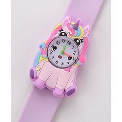 Babyhug  Free Size Unicorn Design Analog Watch - Light Purple