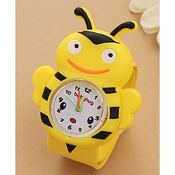 Babyhug Free Size Honey Bee Shaped Analog Watch - Yellow