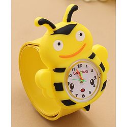 Babyhug Free Size Honey Bee Shaped Analog Watch - Yellow