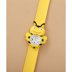 Babyhug Free Size Honey Bee Shaped Analog Watch - Yellow
