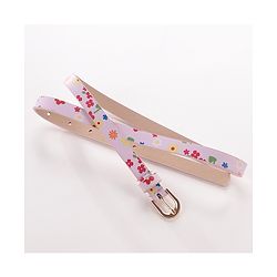 Babyhug Free Size Belt with Floral Print - Beige