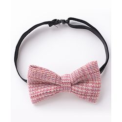 Babyhug Free Size Textured Bow and Suspender Set -Pink