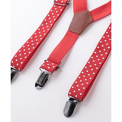 Babyhug Bow and Suspender Set Polka Dot  Printed - Red