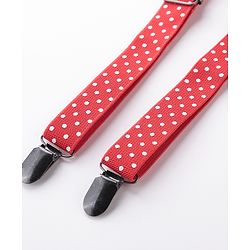 Babyhug Bow and Suspender Set Polka Dot  Printed - Red