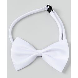 Babyhug Free Size Mustache Printed Bow and Suspender Set - White