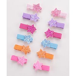 Babyhug Free Size Hair Pins and Clips Pack of 12 - Multicolor