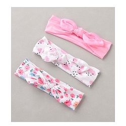 Babyhug Headbands with Bow Applique Pack of 3 - Multicolor