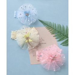 Babyhug Free Size Headband With Flower Applique Pack of 3 - Multicolor