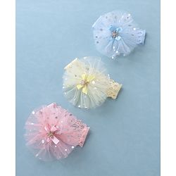 Babyhug Free Size Headband With Flower Applique Pack of 3 - Multicolor