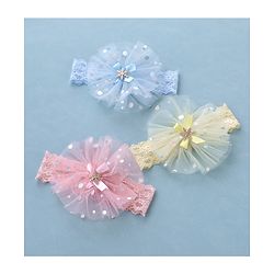 Babyhug Free Size Headband With Flower Applique Pack of 3 - Multicolor