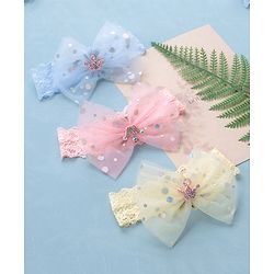 Babyhug Free Size Headbands With Bow Applique Pack of 3- Multicolor