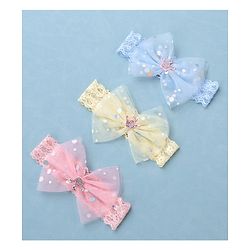 Babyhug Free Size Headbands With Bow Applique Pack of 3- Multicolor
