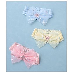 Babyhug Free Size Headbands With Bow Applique Pack of 3- Multicolor