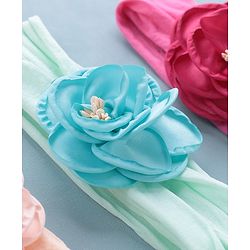 Babyhug Headbands with Floral Applique Pack of 3 - Multicolor