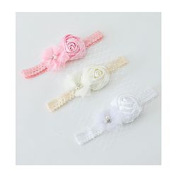 Babyhug Free Size Headbands With Flower Applique Pack of 3- Multicolor