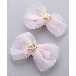Babyhug Free Size Hair Accessories Combo Set of 3 with Bow Applque - Pink