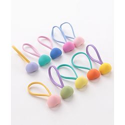 Babyhug Rubber Bands & Scrunchies Sets Pack of 10 - Multicolour