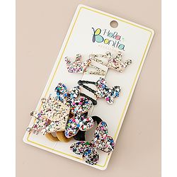 Babyhug Free Size Bow & Butterfly Clips Set of 8 - Multicolor