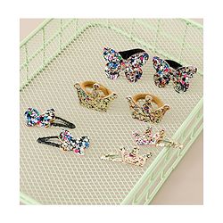 Babyhug Free Size Bow & Butterfly Clips Set of 8 - Multicolor