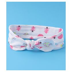 Babyhug Free Size Headbands With Bow Applique Pack of 3 - Pink & White