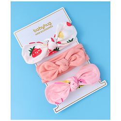 Babyhug Bow Appliques Headbands  Pack of 3 - Multicolor