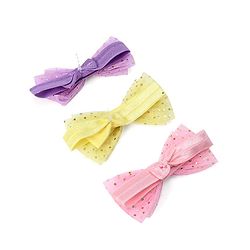 Babyhug Free Size Bow Style Headbands Pack of 3 - Multicolor
