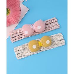 Babyhug Headbands with Bow Applique Pack of 2 - Multicolor