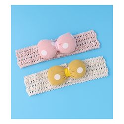 Babyhug Headbands with Bow Applique Pack of 2 - Multicolor