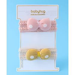 Babyhug Headbands with Bow Applique Pack of 2 - Multicolor