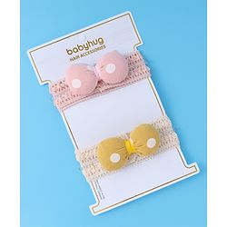Babyhug Headbands with Bow Applique Pack of 2 - Multicolor