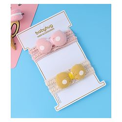 Babyhug Headbands with Bow Applique Pack of 2 - Multicolor