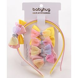 Babyhug Baby Hair Accessories Combo Set Free Size Pack of 2 - Pink & Yellow