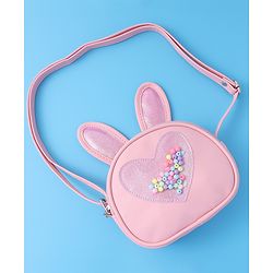 Babyhug Sling Bag with Bunny & Heart Applique - Pink