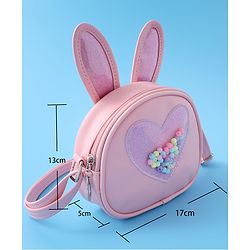 Babyhug Sling Bag with Bunny & Heart Applique - Pink